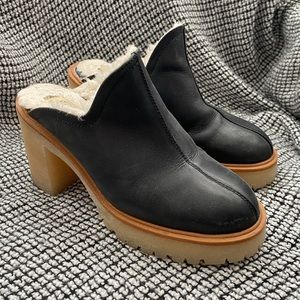 Free people- Lug sole heeled mule size 7